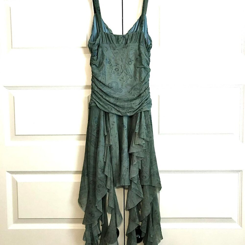 KIMCHI BLUE x Urban Outfitters Ilana Blue Ethereal Mesh Drapey Mini Dress S - Picture 11 of 12